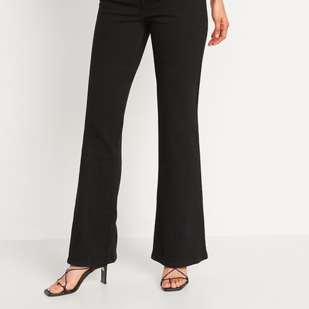 Old Navy Higher High-Rise Flare Jean Size 20 Reg BLACK